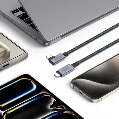 Tech-Protect Ultraboost 240W PD USB/8K/40 Gbps/Type-C - Type-C adat- és töltőkábel 1,5m - szürke