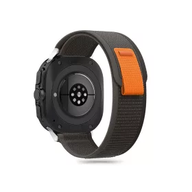   Tech-Protect Nylon - Samsung Galaxy Watch Ultra 2024/2025 nylon szíj (47mm) - fekete/narancs