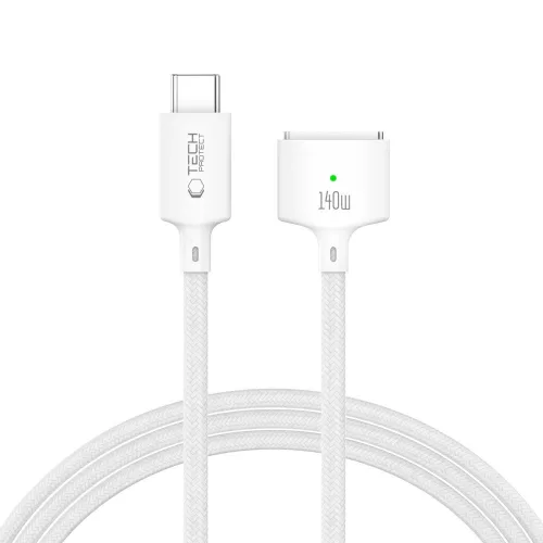 Tech-Protect Ultraboost MMC01 140W Magsafe 3 - Type-C mágneses Macbook töltőkábel 2m - fehér
