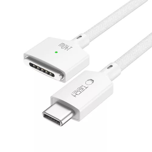 Tech-Protect Ultraboost MMC01 140W Magsafe 3 - Type-C mágneses Macbook töltőkábel 2m - fehér