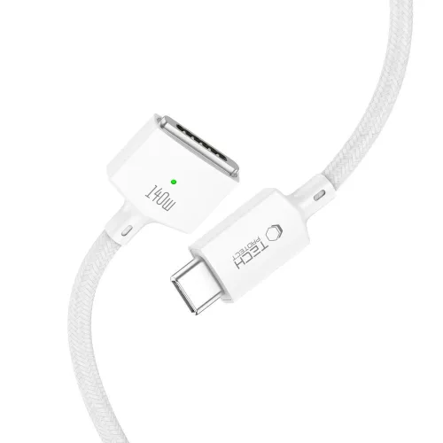 Tech-Protect Ultraboost MMC01 140W Magsafe 3 - Type-C mágneses Macbook töltőkábel 2m - fehér