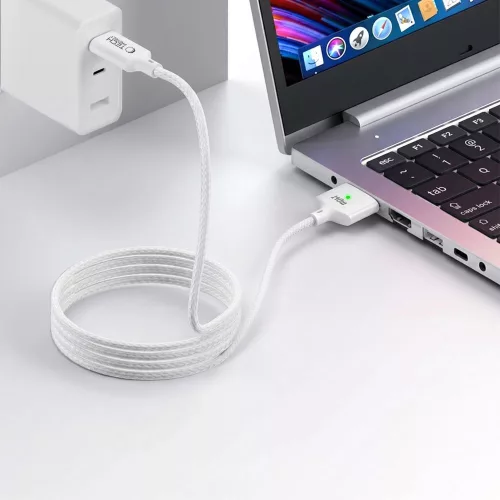 Tech-Protect Ultraboost MMC01 140W Magsafe 3 - Type-C mágneses Macbook töltőkábel 2m - fehér