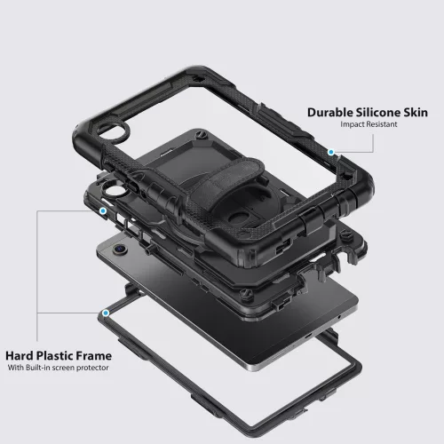 Tech-Protect Solid ütésálló tok Galaxy Tab A9/A11 8,7" kijelzővédővel - fekete - OEM