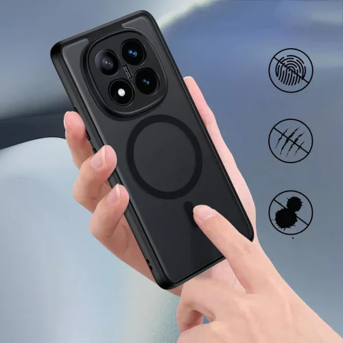 Tech-Protect Magmat Magsafe szilikon tok - Xiaomi Redmi Note 14 Pro 5G/Poco X7 5G - fekete/átlátszó