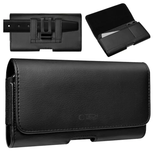 Tec-Protect SM80 Pro Univerzális vízszintes, csatos-fűzős övtáska mobiltelefonhoz 5,8-6,8" - fekete