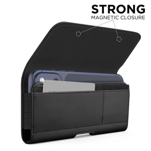 Tec-Protect SM80 Pro Univerzális vízszintes, csatos-fűzős övtáska mobiltelefonhoz 5,8-6,8" - fekete