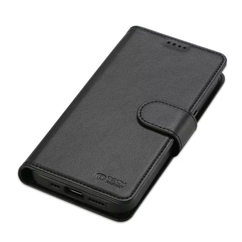 Tech-Protect Wallet Flip oldalra nyíló tok + Magsafe tok - Apple iPhone 15 Pro - fekete