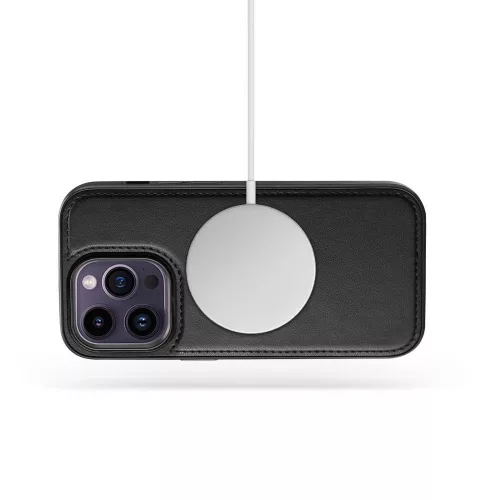 Tech-Protect Wallet Flip oldalra nyíló tok + Magsafe tok - Apple iPhone 15 Pro - fekete