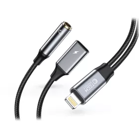   Tech-Protect UltraBoost Lightning/3,5mm jack+Lightning adapter - fekete/szürke
