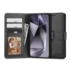   Tech-Protect Wallet Flip oldalra nyíló tok - Samsung SM-S921 Galaxy S24 - fekete
