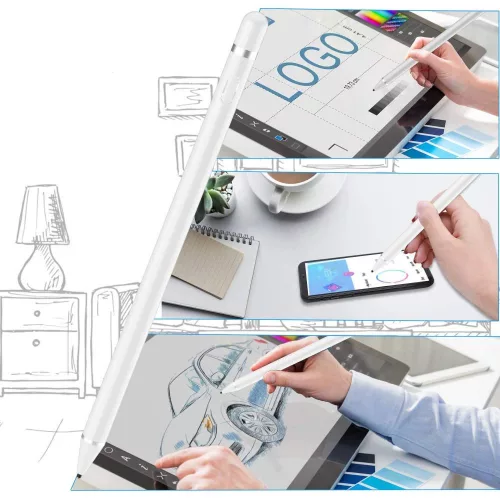 Tech-Protect Active Stylus Pen aktív toll rajzoláshoz,jegyzeteléshez, Android/iOS/Windows 10 - fehér