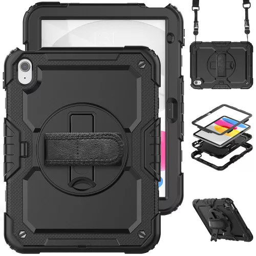 Tech-Protect Solid 360 ütésálló tok - Apple iPad 10.9 (2022)/iPad 11 (2025) - fekete - OEM