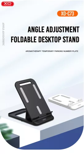 XO C73 Folding Desktop Phone Stand - asztali telefon/tablet tartó - fekete