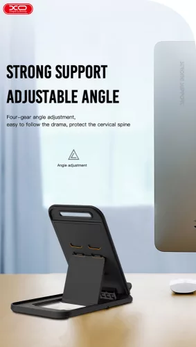 XO C73 Folding Desktop Phone Stand - asztali telefon/tablet tartó - fekete