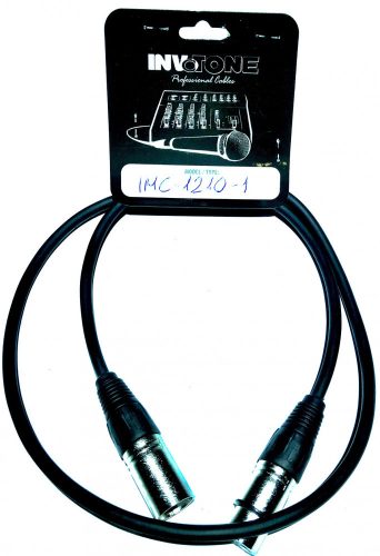 Invotone ACM1101BK XLR (M) - XLR (F) mikrofonkábel, 1 méter