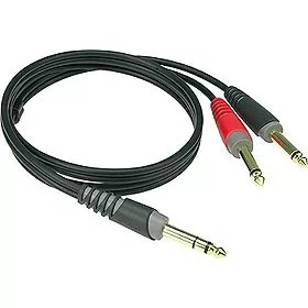   Klotz Y inzert kábel, JACK-JACK, 1 m – Klotz aranyozott 6,35/JACK3 - 2x6,36/JACK2 csatlakozók, + PCU201-Z fekete kábel