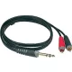 Klotz Y kábel, JACK-RCA, 1 m – Klotz aranyozott 6,35/JACK3 - 2xRCA csatlakozók, + PCU201-Z fekete kábel