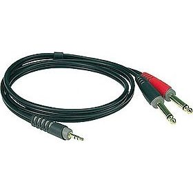   Klotz Y kábel, JACK-JACK, 1 m – Klotz aranyozott 3,5/JACK3 - 2x6,36/JACK2 csatlakozók, + PCU201-Z fekete kábel