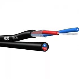   Klotz TP414 TwinPatch sztereó patch-, inzert-, és mikrofonkábel – 2x2x0,14 mm, sodrott árnyékolás, lapos, 3,4x7 mm, PVC, fekete