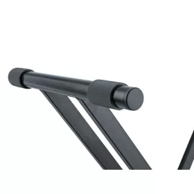   König & Meyer Rick billentyűállvány – X-típusú, acél, 350 mm-es tartókarral, fekete