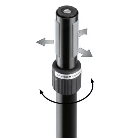   König & Meyer hangfaltartó rúd – Ringlock / Ringlock végekkel, hossza 980-1470 mm-ig állítható, fekete
