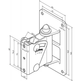   König & Meyer hangfaltartó, fali univerzális, dönthető lappal, max teherbírás 15 kg, fekete