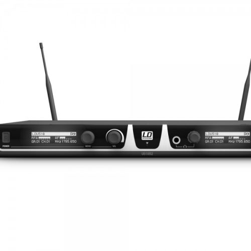 Ld Systems LDU518HHC2diversity mikrofon készlet – dupla vevő, 2 db kondenzátor kapszulás kézi adóval, 1785-1800 MHz