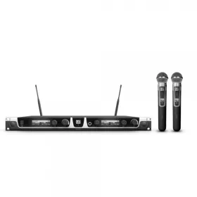   Ld Systems LDU518 HHD2 diversity mikrofon készlet – dupla vevő, 2 db dinamikus kapszulás kézi adóval, 1785-1800 MHz