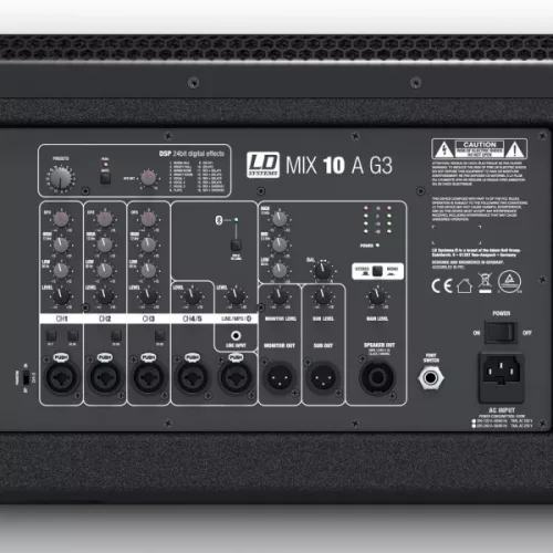 LD Systems - LDMIX102AFG3 StInger MIX 10 A G3 – 10”-os aktív  PA hangfal beépített 7 csatornás keverő DSP Bluetooth
