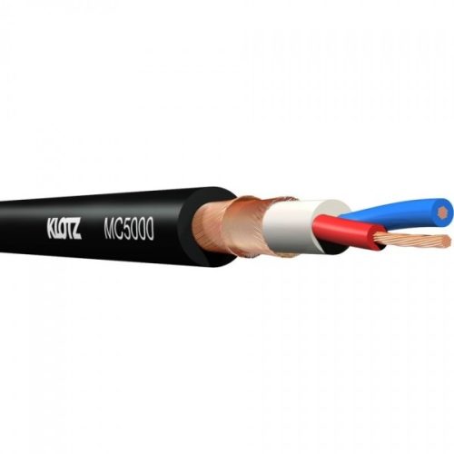 Klotz MC5000 high end mikrofonkábel 2x0,5 mm, kettős árnyékolás, erősített köpeny, átmérő: 7 mm, fekete