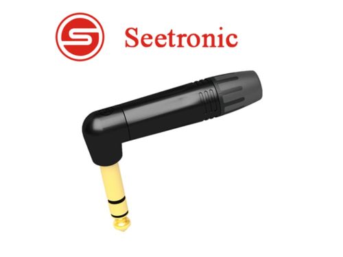 Seetronic MP3RX-BG Sztereo 6.3-as pipa jack dugó, aranyozott (fekete)