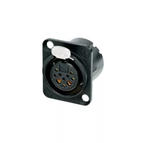   Neutrik NC10FDLXB 8+2 (10) pólusú XLR aljzat aranyozott érintkező, fekete