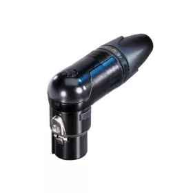   Neutrik NC10FRX14B 8+2 (10) pólusú XLR aljzat pipa, lengő, aranyozott érintkező, fekete ház