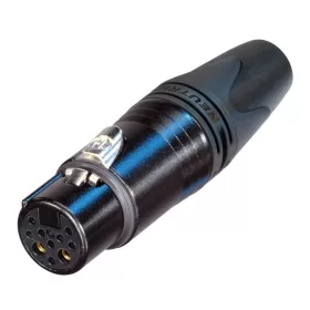   Neutrik NC10FXX14B 8+2 (10) pólusú XLR aljzat egyenes, lengő, aranyozott érintkező, fekete ház