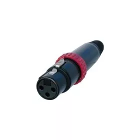   Neutrik NC3FXSB 3 pólusú XLR aljzat kapcsolós, egyenes, lengő, aranyozott érintkező, fekete ház