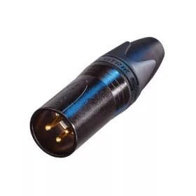   Neutrik NC3MXXB 3 pólusú XLR dugó egyenes, lengő, aranyozott érintkező, fekete ház