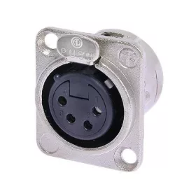   Neutrik NC4FDL1 4 pólusú XLR aljzat ezüstözött érintkező,