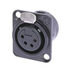   Neutrik NC4FDL1B 4 pólusú XLR aljzat aranyozott érintkező, fekete