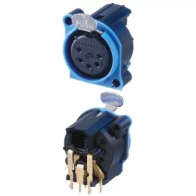   Neutrik NC5FAH 5 pólusú XLR aljzat vízszintes nyákhoz, + GND nélkül