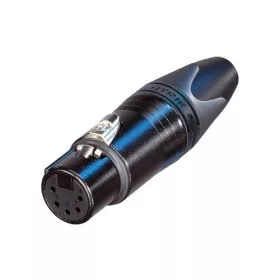   Neutrik NC5FXXB 5 pólusú XLR aljzat egyenes, lengő, aranyozott érintkező, fekete ház