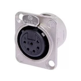   Neutrik NC6FDL1 6 pólusú XLR aljzat ezüstözött érintkező,