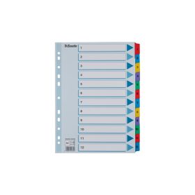   Elválasztólap, A4, regiszteres 1-12 laminált karton fülek 100162 Esselte