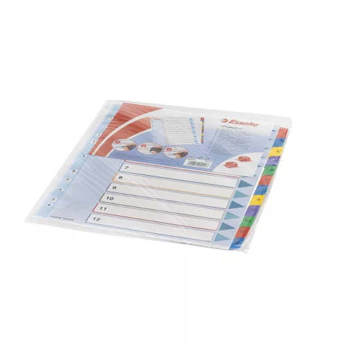Elválasztólap, A4, Maxi regiszteres 1-12 laminált karton előlap 100209 Esselte