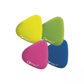   Radír Connect háromszögletű 24 db/kínáló doboz színes (sárga, zöld, rózsa, kék)
