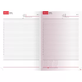   Határidőnapló Standard B/5, napi fehér lapokkal fekete Realsystem 2027.