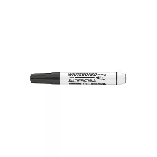 Táblamarker 3mm, mágneses, táblatörlővel multifunkciós Ico MARKERASER fekete