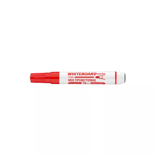 Táblamarker 3mm, mágneses, táblatörlővel multifunkciós Ico MARKERASER piros