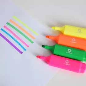   Szövegkiemelő lapos testű készlet, Bluering®, 4 klf. szín