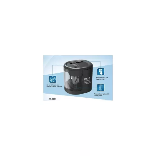 Hegyező asztali 2 lyukú elektromos elemes EG5161 Eagle fekete