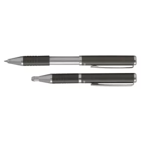   Golyóstoll metál szürke test, Zebra SLF1, írásszín kék